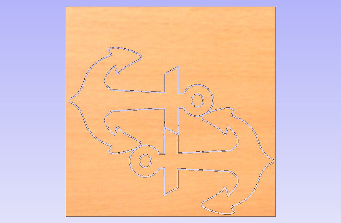 two anchors on a computer generated wooden board.