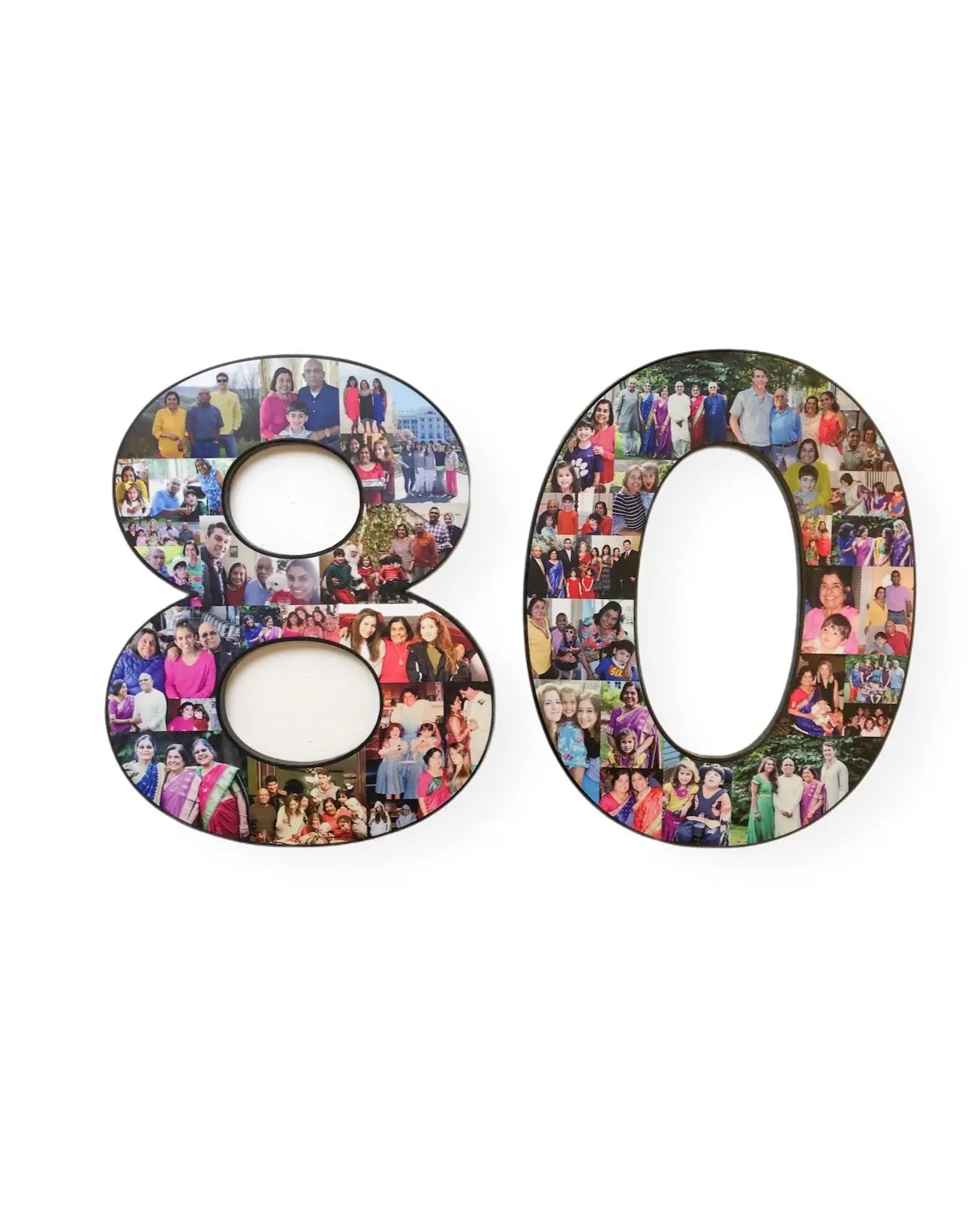 80th birthday gift milestone collage from CollageandWood.com