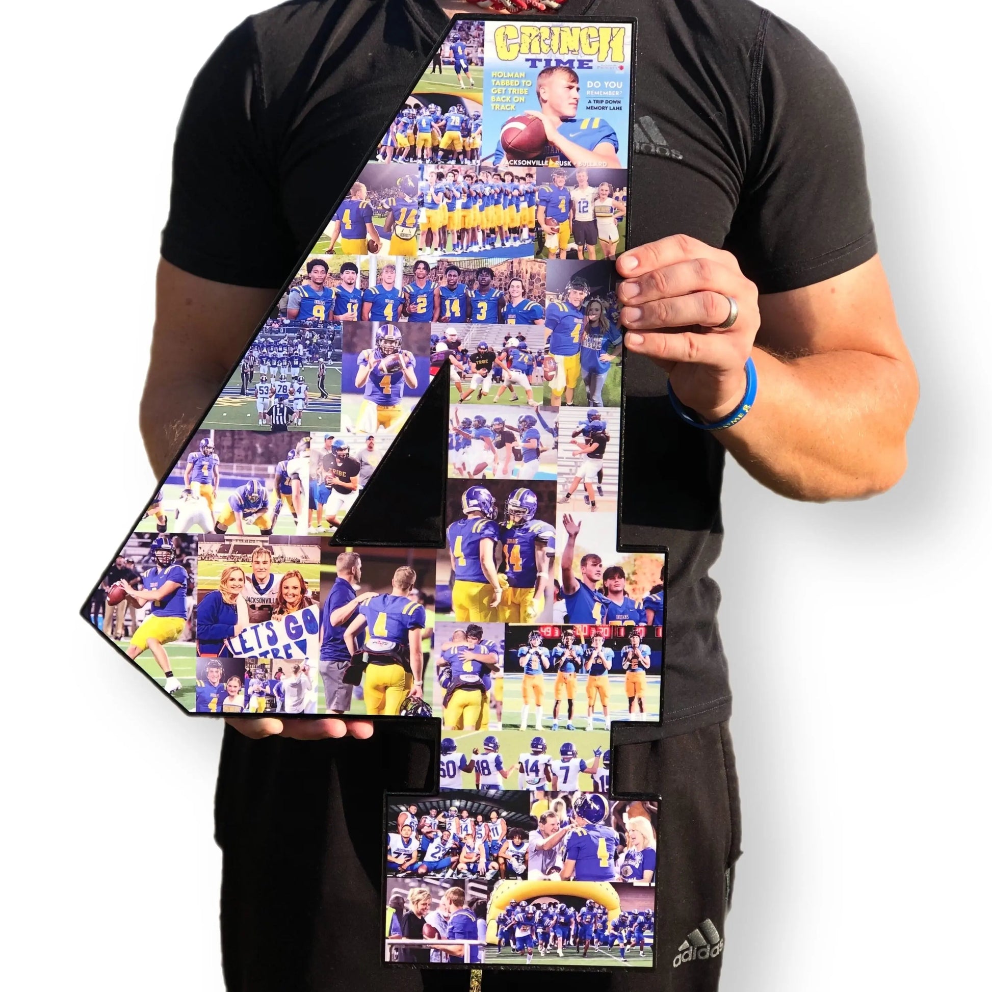 senior football gifts, 24 inch. Custom photo collage for football seniors.