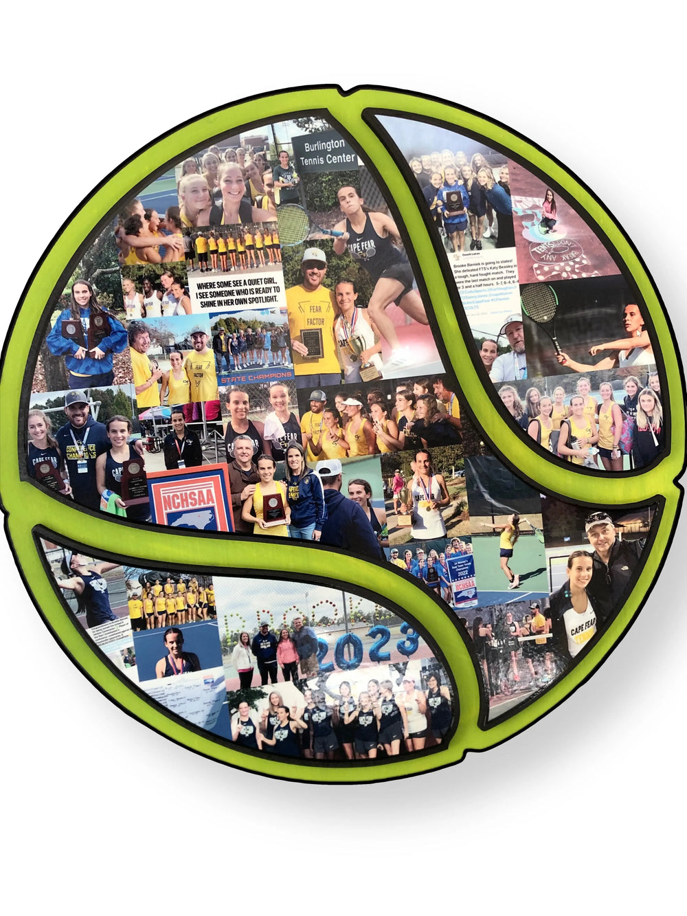 unique tennis gifts for her, special senior night tennis gift idea! Available at collageandwood.com.