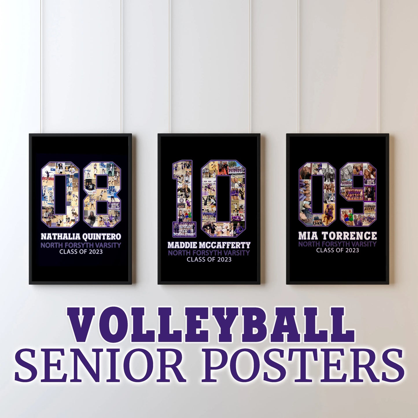 Volleyball Gifts For Senior Night: Custom Posters From CollageandWood.com.