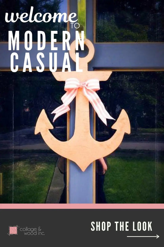 Nautical Wooden Anchor Door Hanger For Your Home! Wood Anchor Wall Decor | Collage and Wood