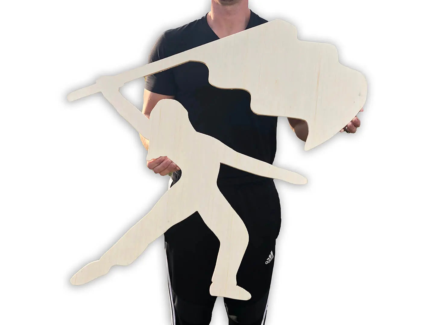 color guard flag girl wooden coutout. Available at collageandwood.com.