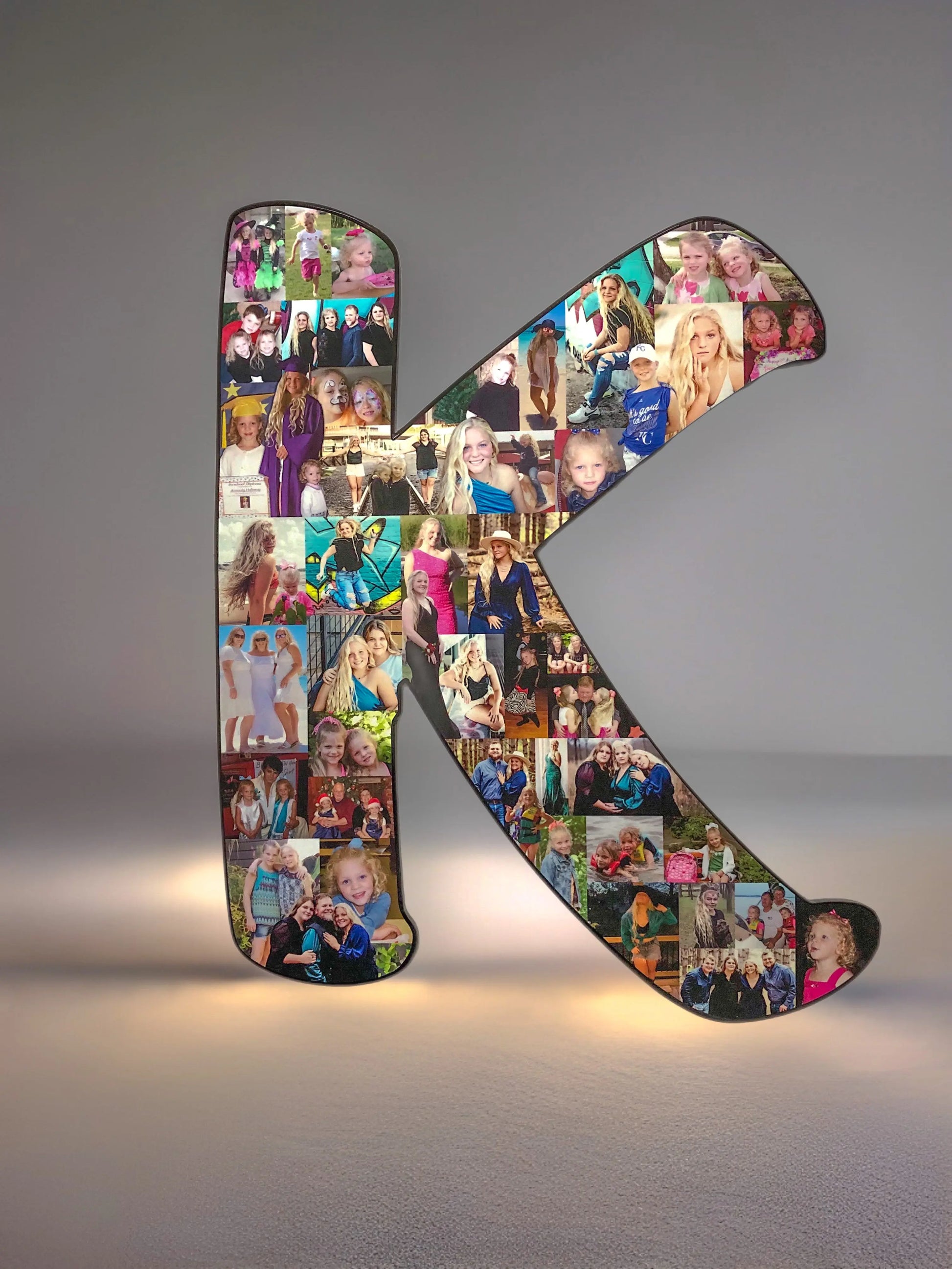 Letter K Photo Collage. 2.5 feet tall.