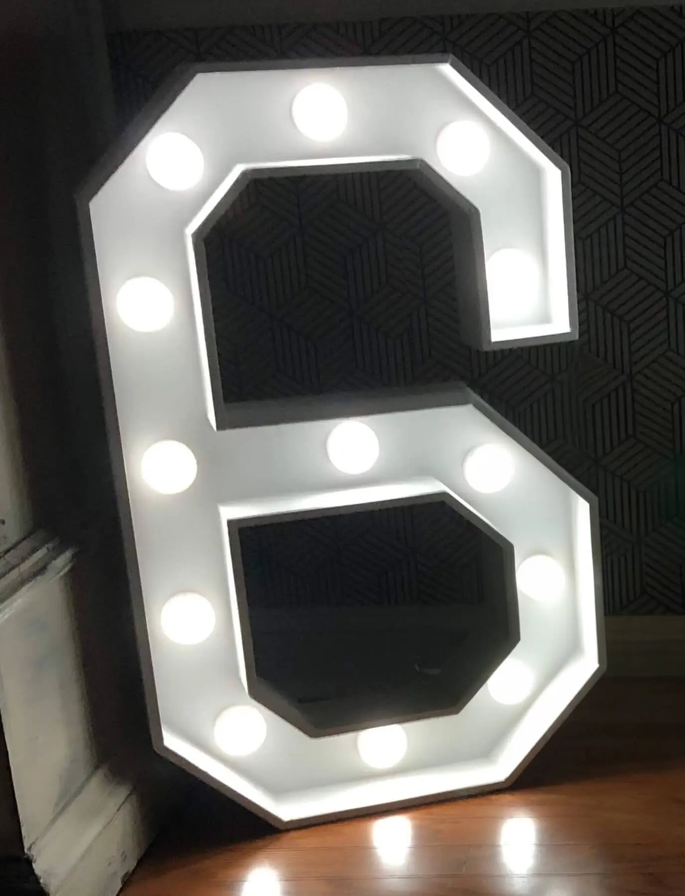 Marquee Light Up Number 6 | Marquee Numbers With Lights | NC collageandwood
