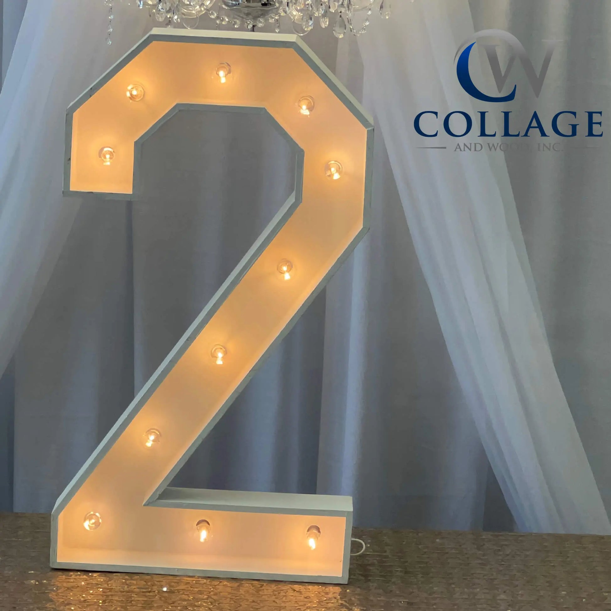 Twinkling 3ft marquee light up number 2, perfect for adding a radiant glow to any occasion.