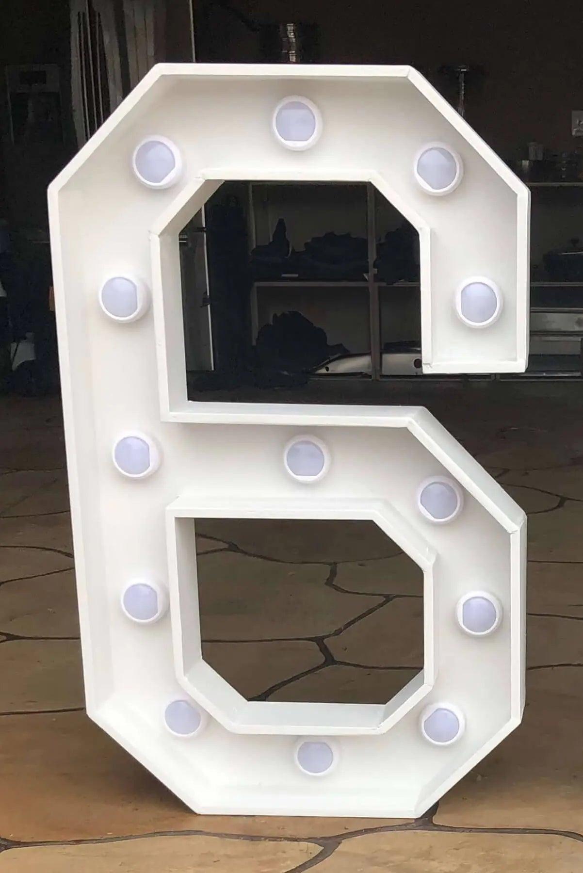 Marquee Light Up 6 | Marquee Numbers With Lights | NC collageandwood