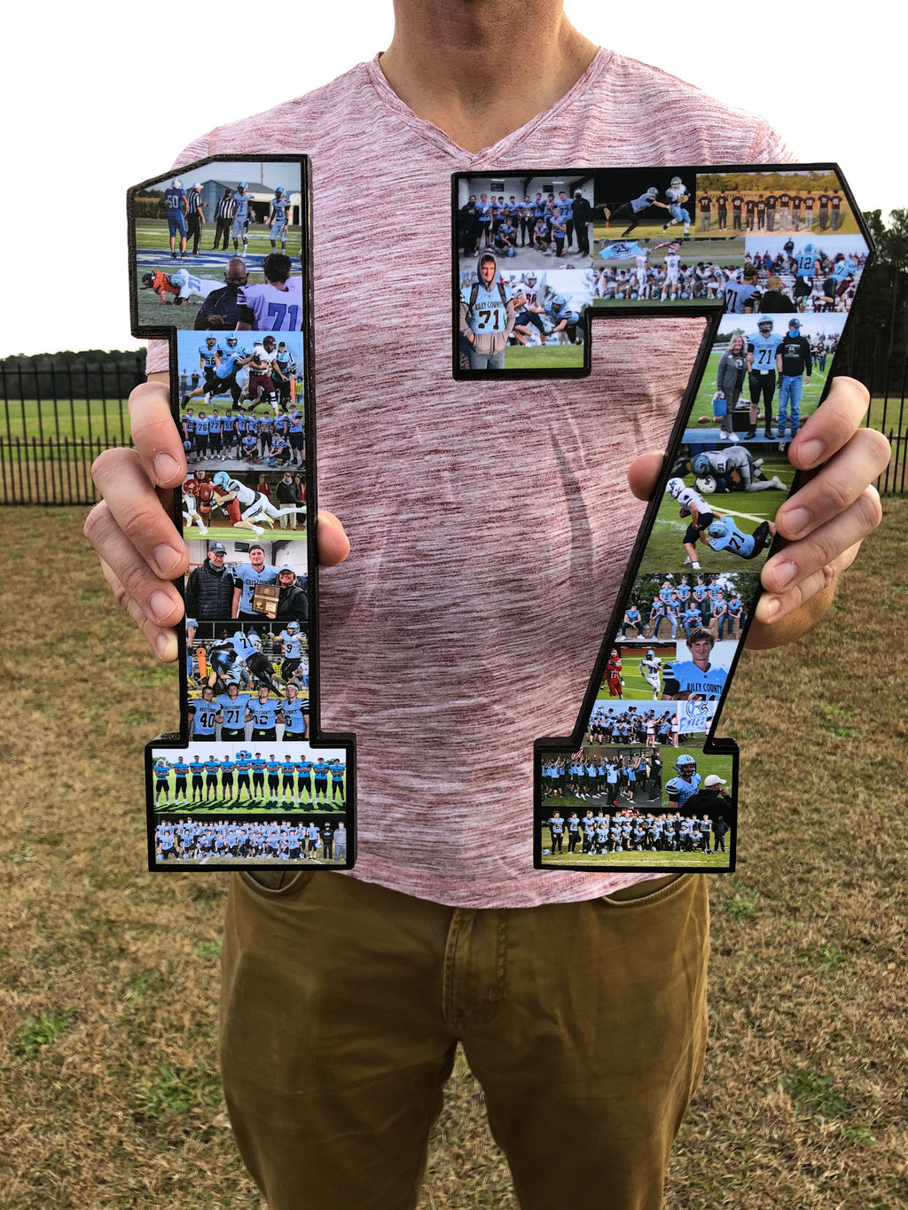 12 inch Football Gift collage for #17