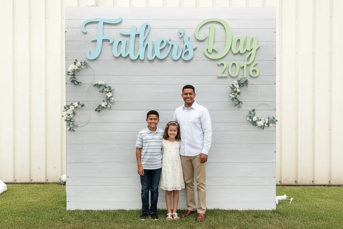 Father's Day Photo Backdrop Letters from collageandwood.com.