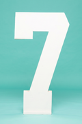 Large Number 7 photo prop, freestanding from collageandwood.com.