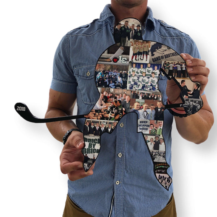 skating hockey player collage