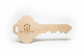 Custom Wooden Realtor Closing Key - Birch Wood with Engraving. Available at collageandwood.com.