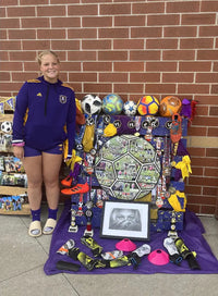 Soccer Senior Night Display with player! Available at collageandwood.com.