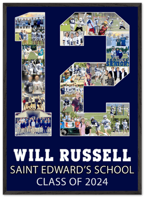 Find even more personalization options here vs. my Etsy shop, like this #12 lacrosse poster. Available at collageandwood.com.