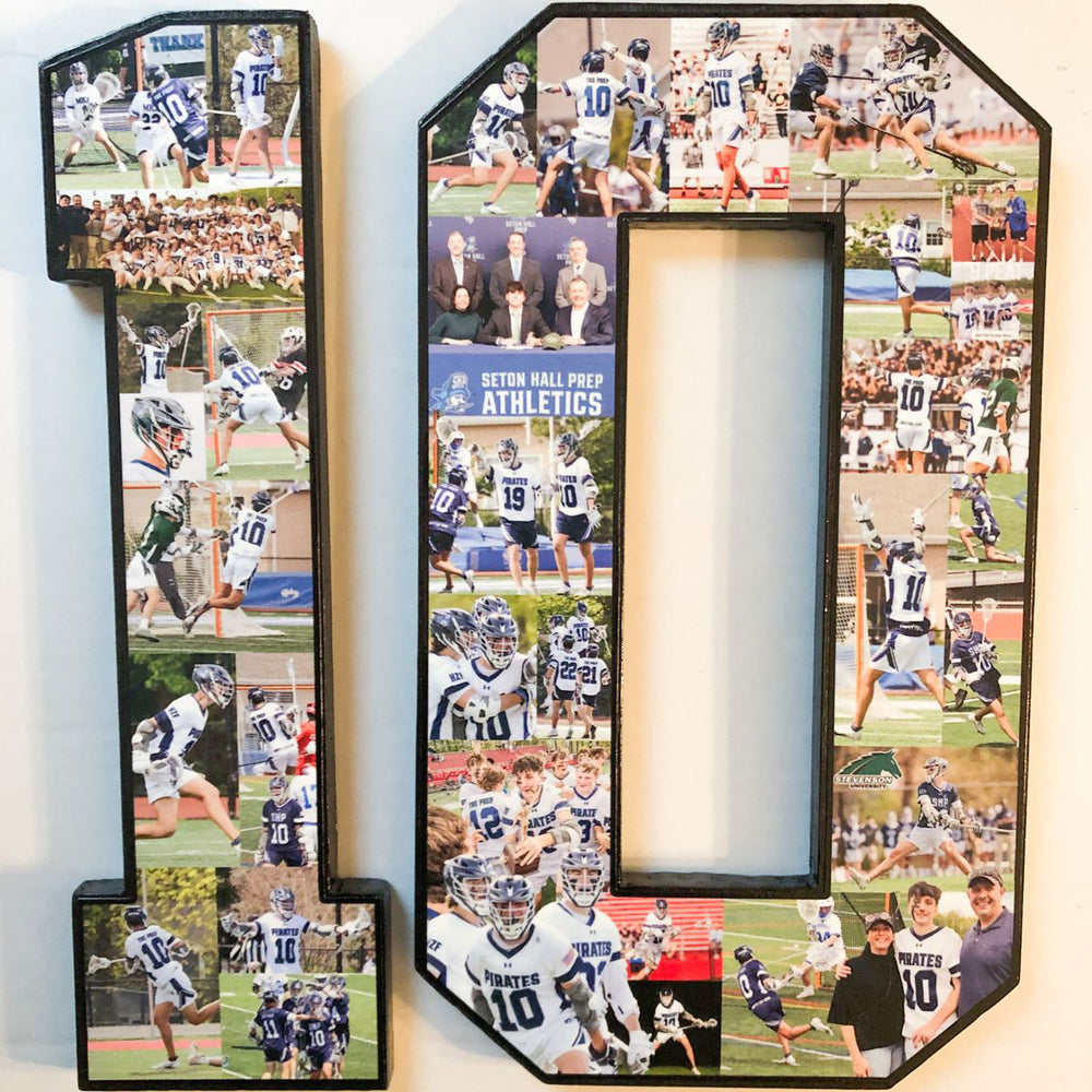 Identity Series: Lacrosse Numbers and Monograms from collageandwood.com.