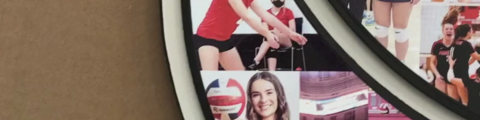 Load video: Volleyball Collage from CollageandWood.com - video from overhead angle.