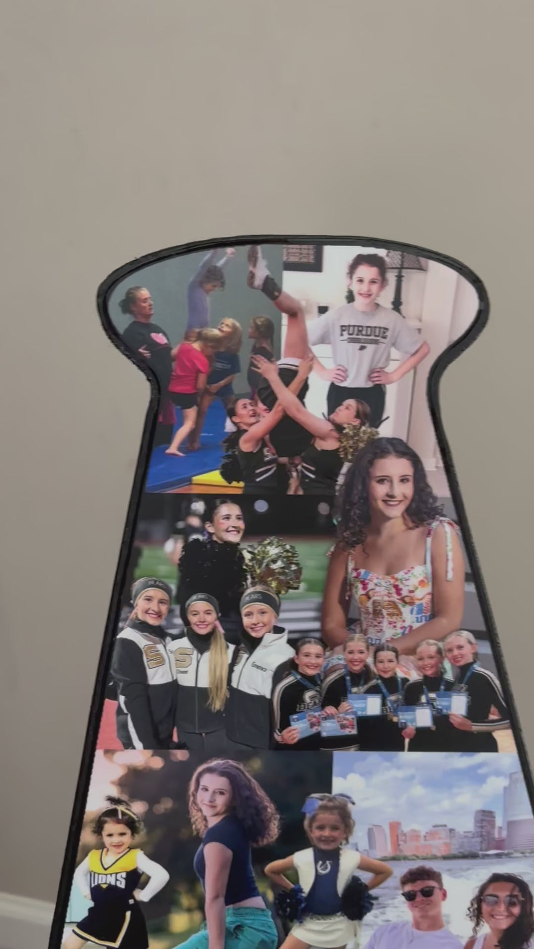 Load video: 80th birthday collage design - 18 inch size - from collageandwood.com. Viral video on our TikTok page!
