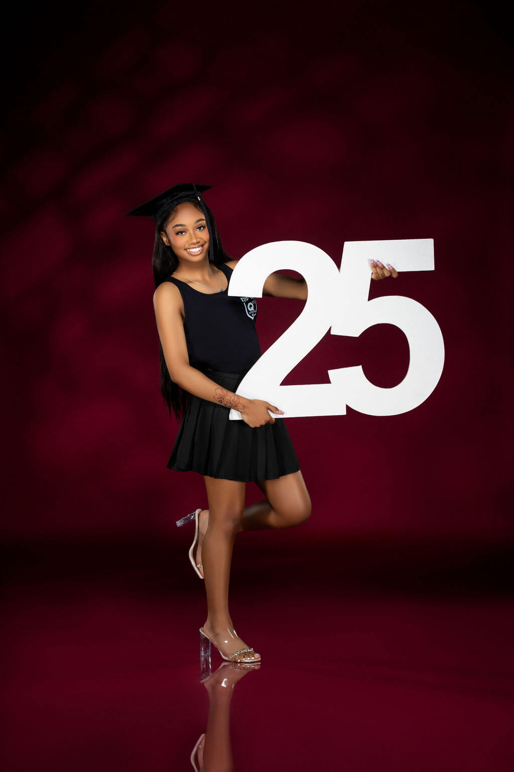 red dress for senior pictures Lyons Senior Photography