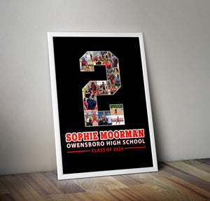 softball senior night posters for #2. Available at collageandwood.com.