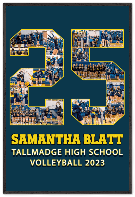 Volleyball Poster Ideas For Your Seniors on Senior Night: pictured is #25 volleyball player collage.