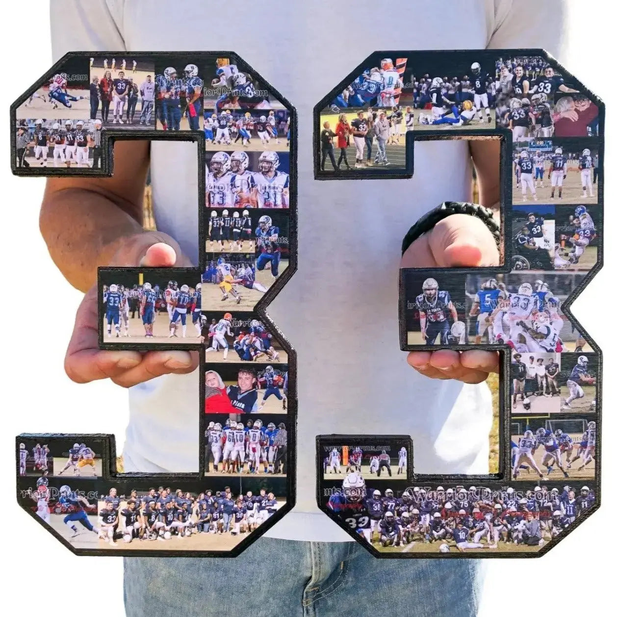 12 Custom Sports Number or Letter Photo Collage for Senior Night - collageandwood