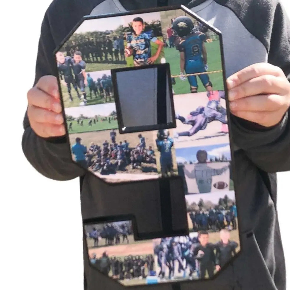 12 Custom Sports Number or Letter Photo Collage for Senior Night - collageandwood