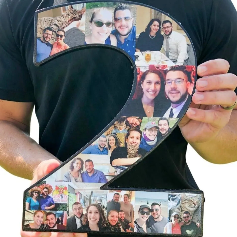 12 Inch Custom Anniversary Collage Number Two - collageandwood