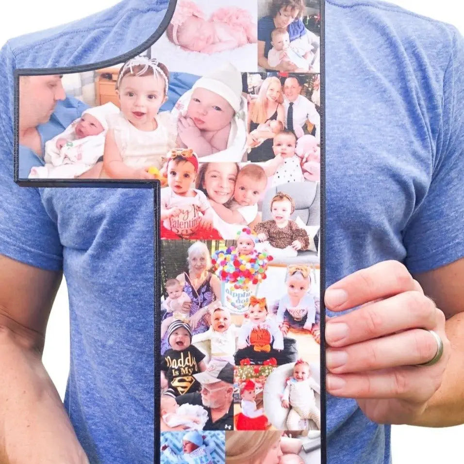 15 Inch Custom Milestone Birthday, Anniversary, or Reunion Collage Number or Letter - collageandwood