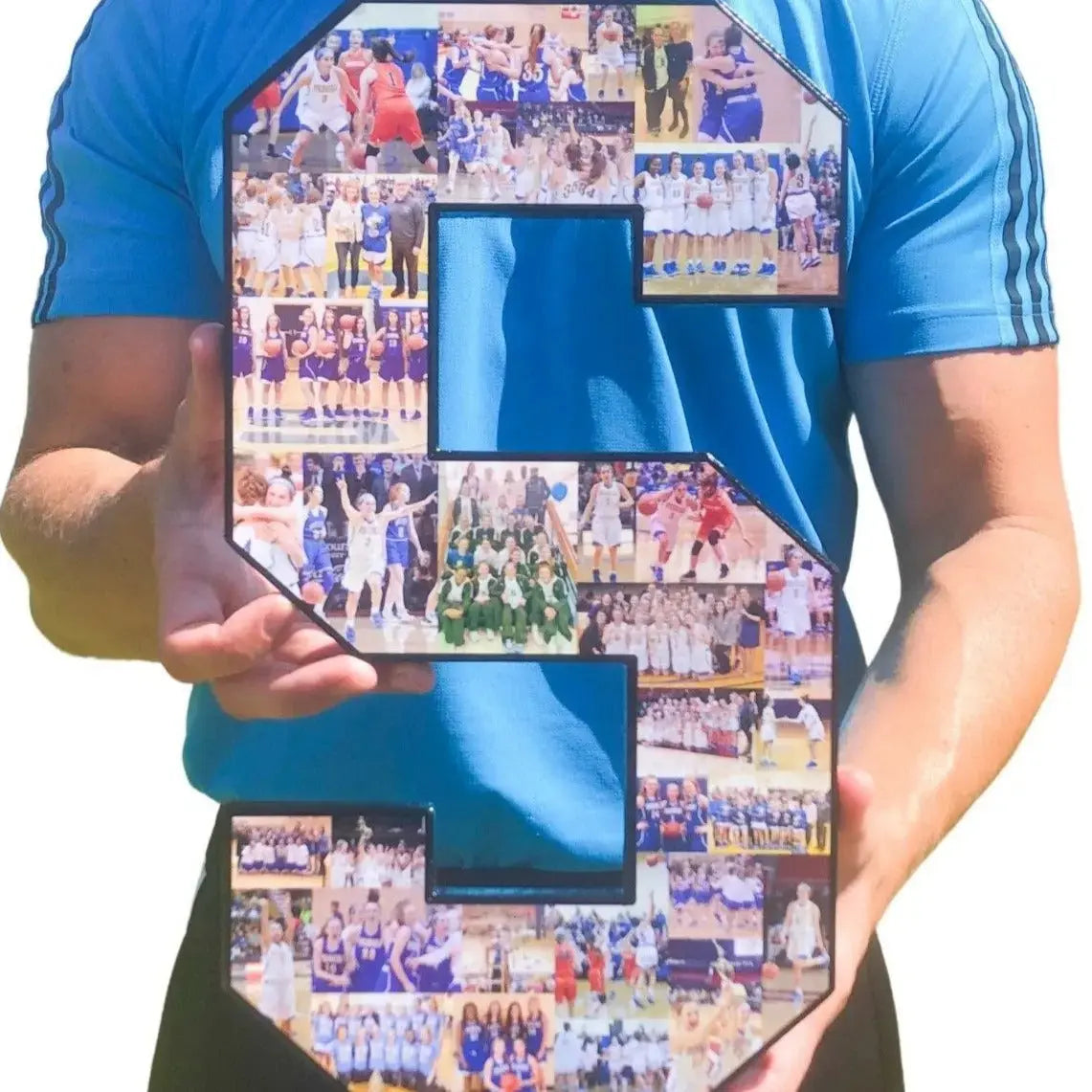 Basketball Collage Senior Night Gift Sports Number or Letter Photo Collage for Senior Night - collageandwood