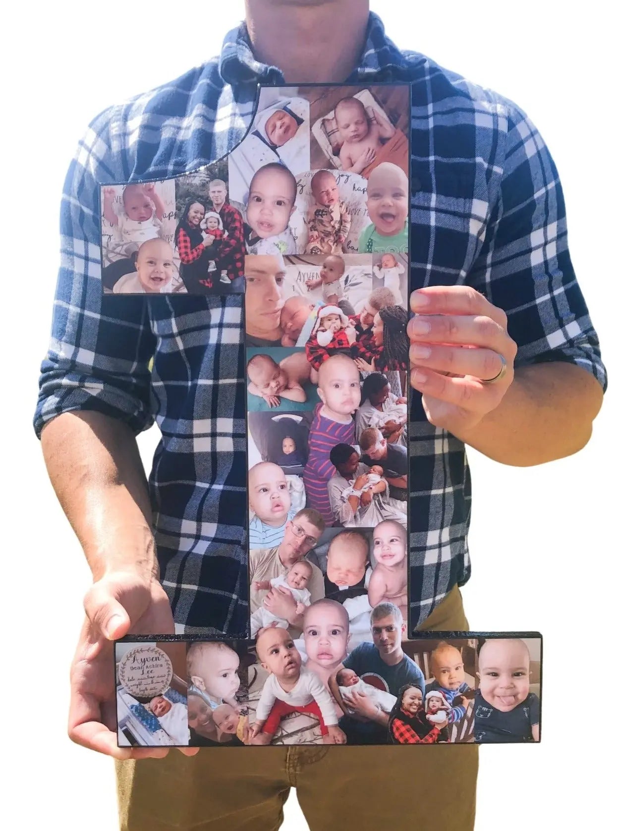 18 Inch Custom Milestone Birthday, Anniversary, or Reunion Collage Number or Letter - collageandwood