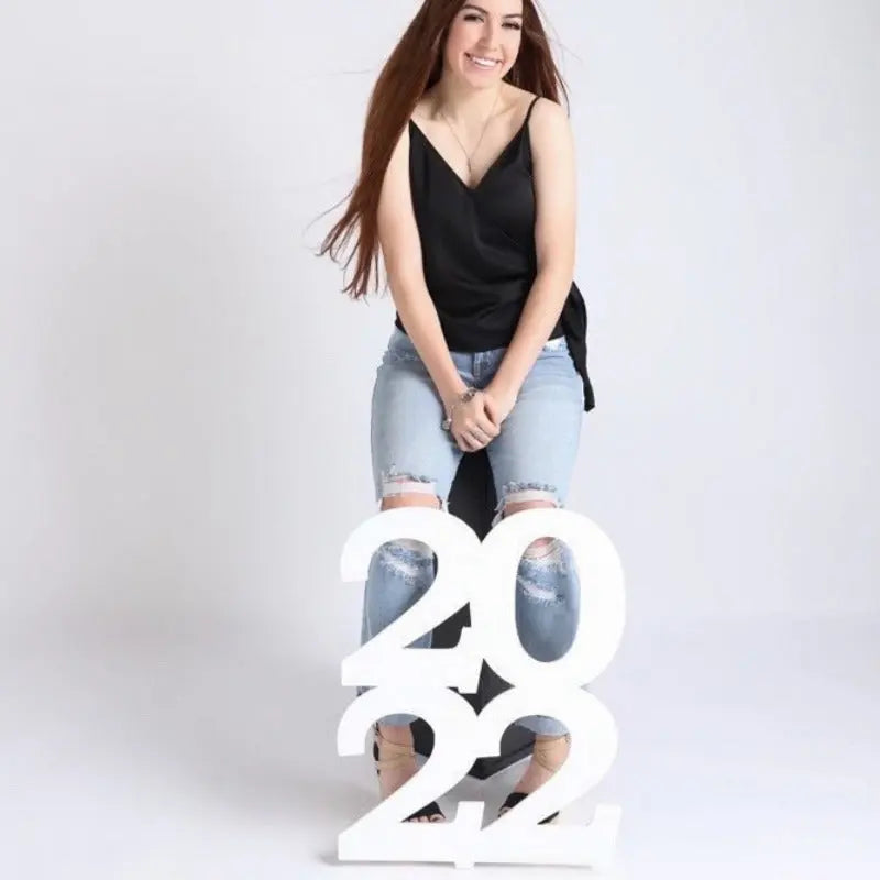 2022 Wooden Senior Photo Prop Numbers, Stacked - collageandwood