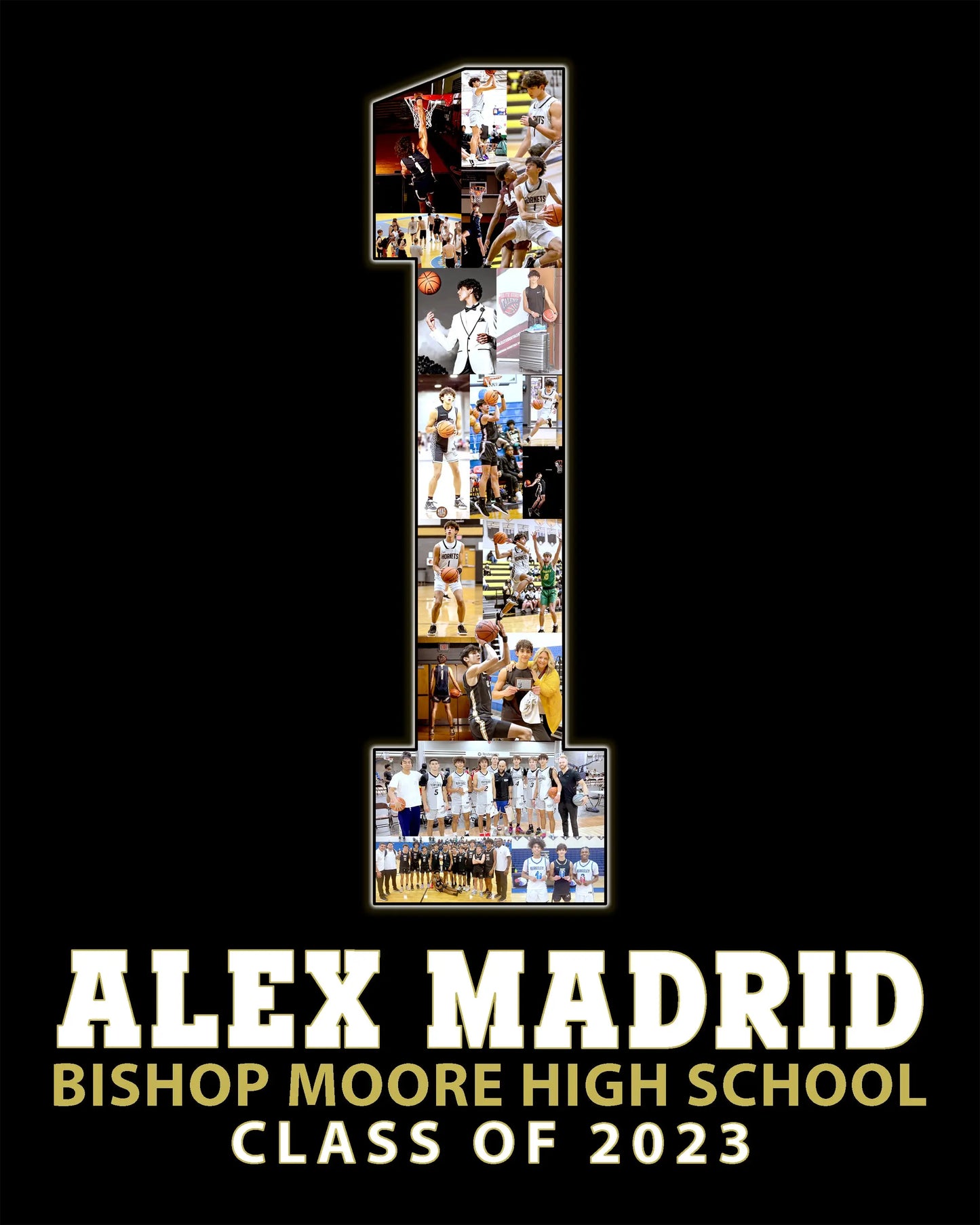 Basketball player #1 collage: customize senior night posters for basketball players