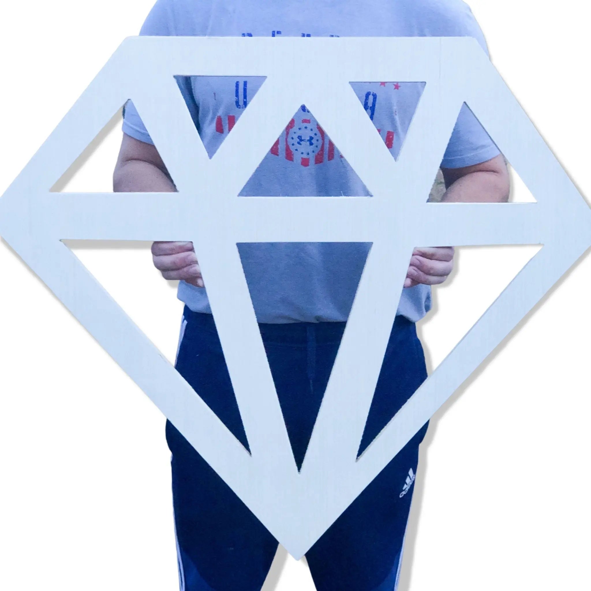 Giant Wooden Dianmond Shape From CollageandWood.com.