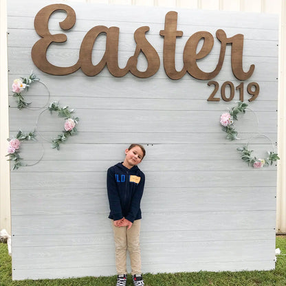 easter photo backdrop church (can be updated for any year!)