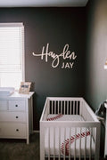 nursery wall letters hayden script font,  Jay capital letters.