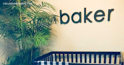 baker wall lettering. custom nursery name signs, letters for wall decor.
