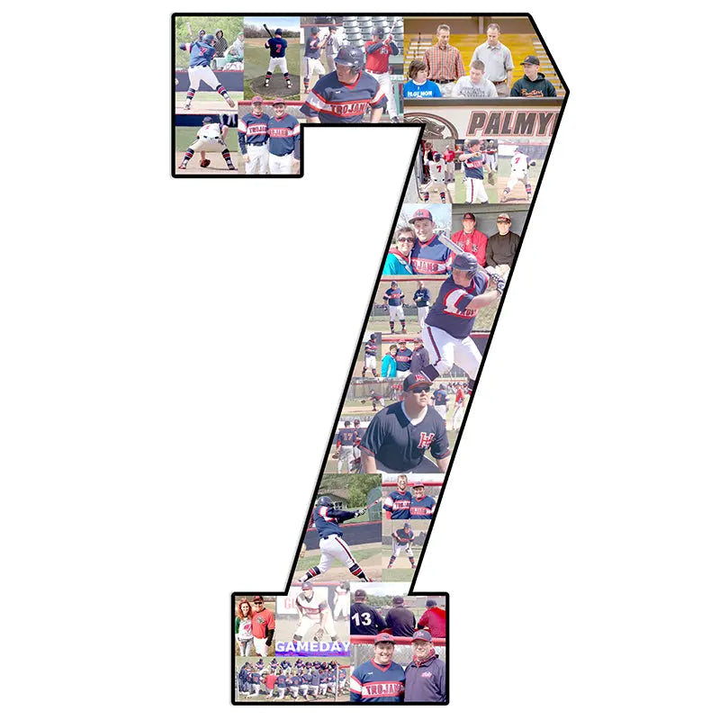 senior night baseball ideas for high school players: #7 photo collage number!