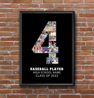 baseball poster collage idea from CollageandWood.com. Example picture is #4.