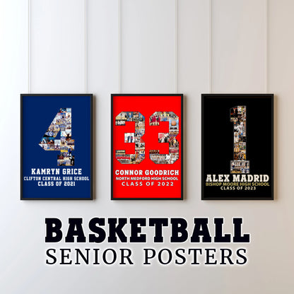 Capture the lasting memories of a beloved basketball player's senior night with a custom photo collage poster!