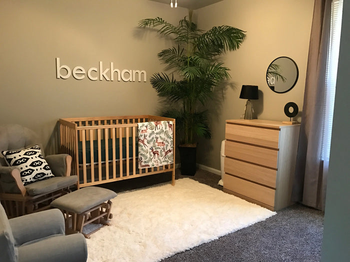 Custom nursery name signs - beckham. Available at collageandwood.com.