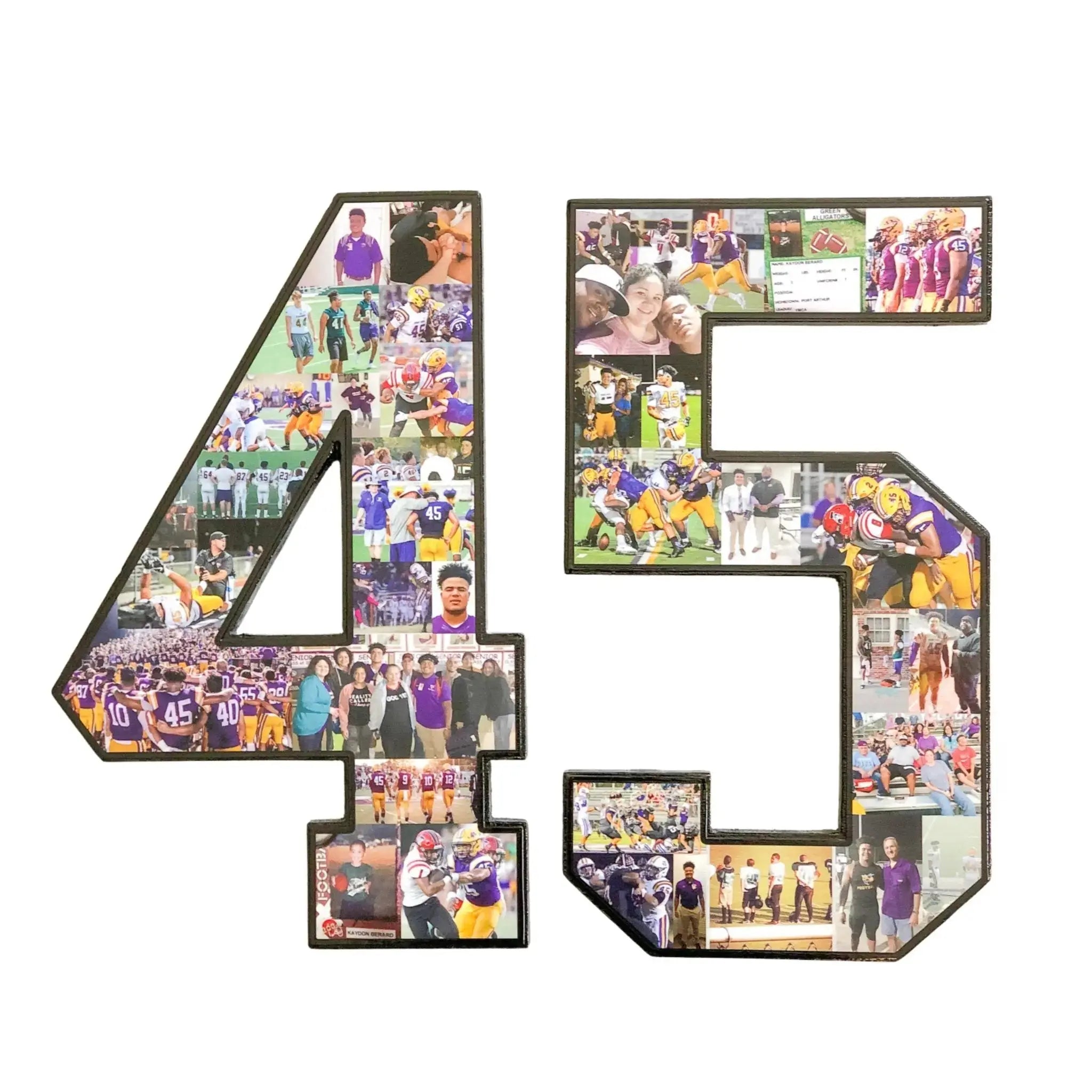 Football Sports Collage for Elite Senior Athlete #45 12 inches. - collageandwood