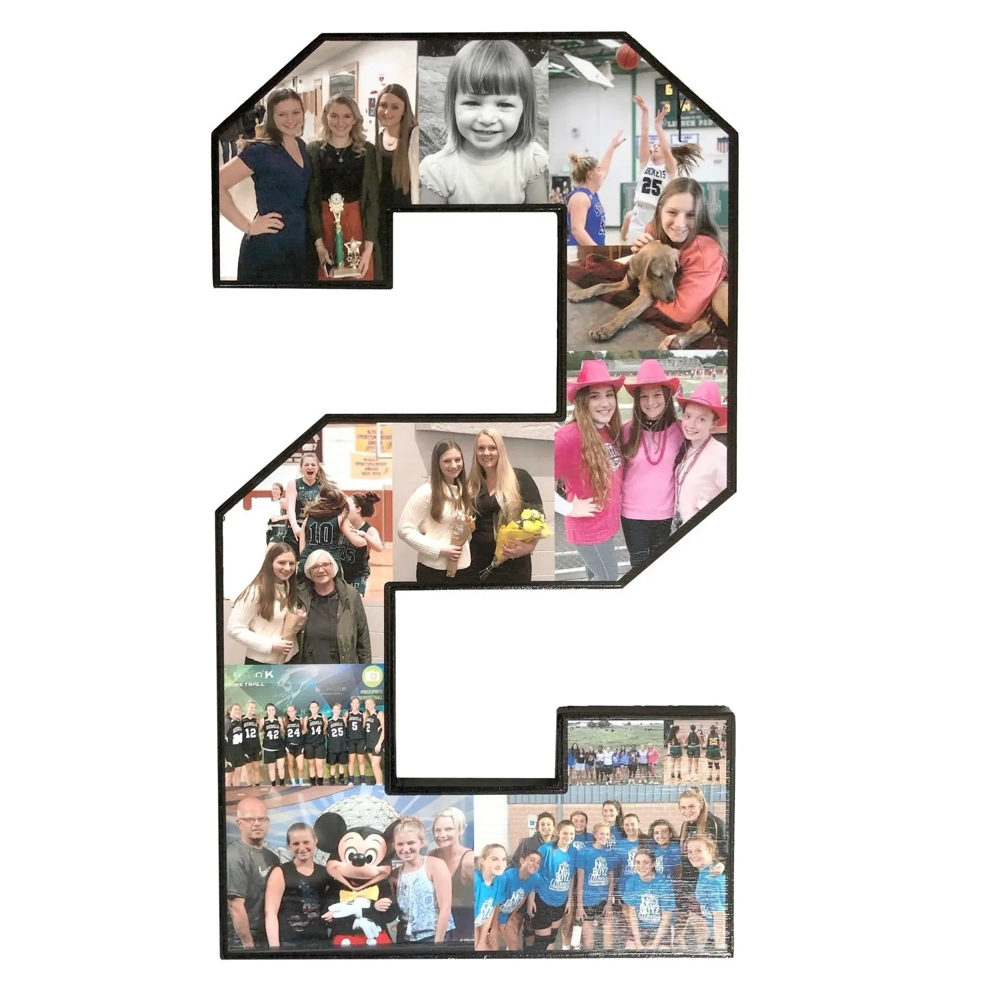 Basketball Sports Collage for Elite Senior Athletes. 15 inches. - collageandwood