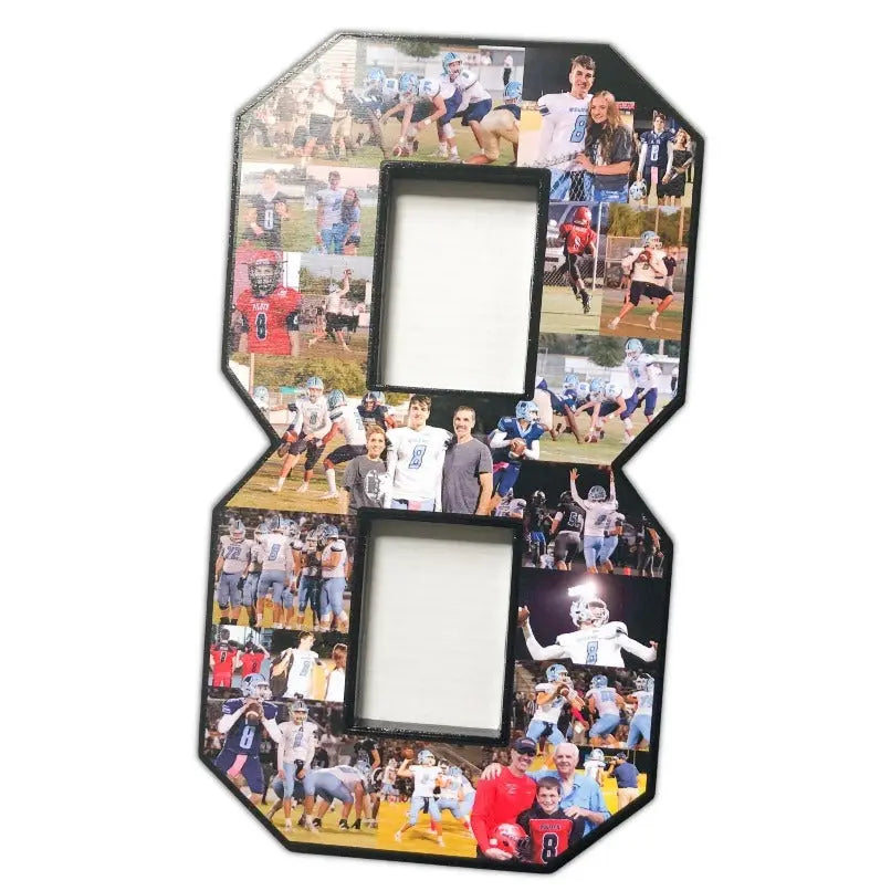 senior football night ideas for athletes. #8 football collage gift idea.