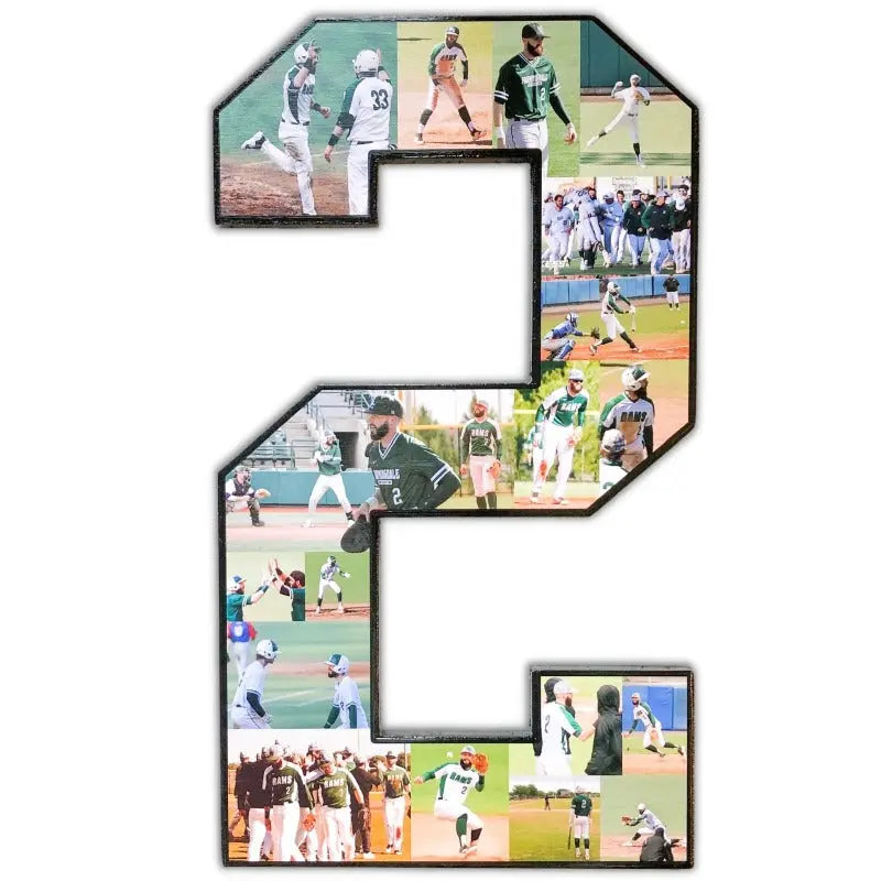 Bespoke Sports Collage for Elite Senior Athletes. 18 inches. - collageandwood