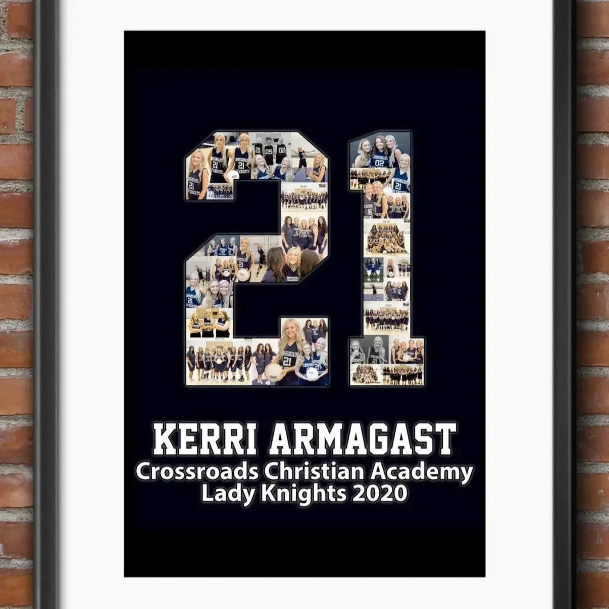 Custom Senior Nights Sports Poster | Sports Number or Letter Photo Collage for Senior Night - collageandwood
