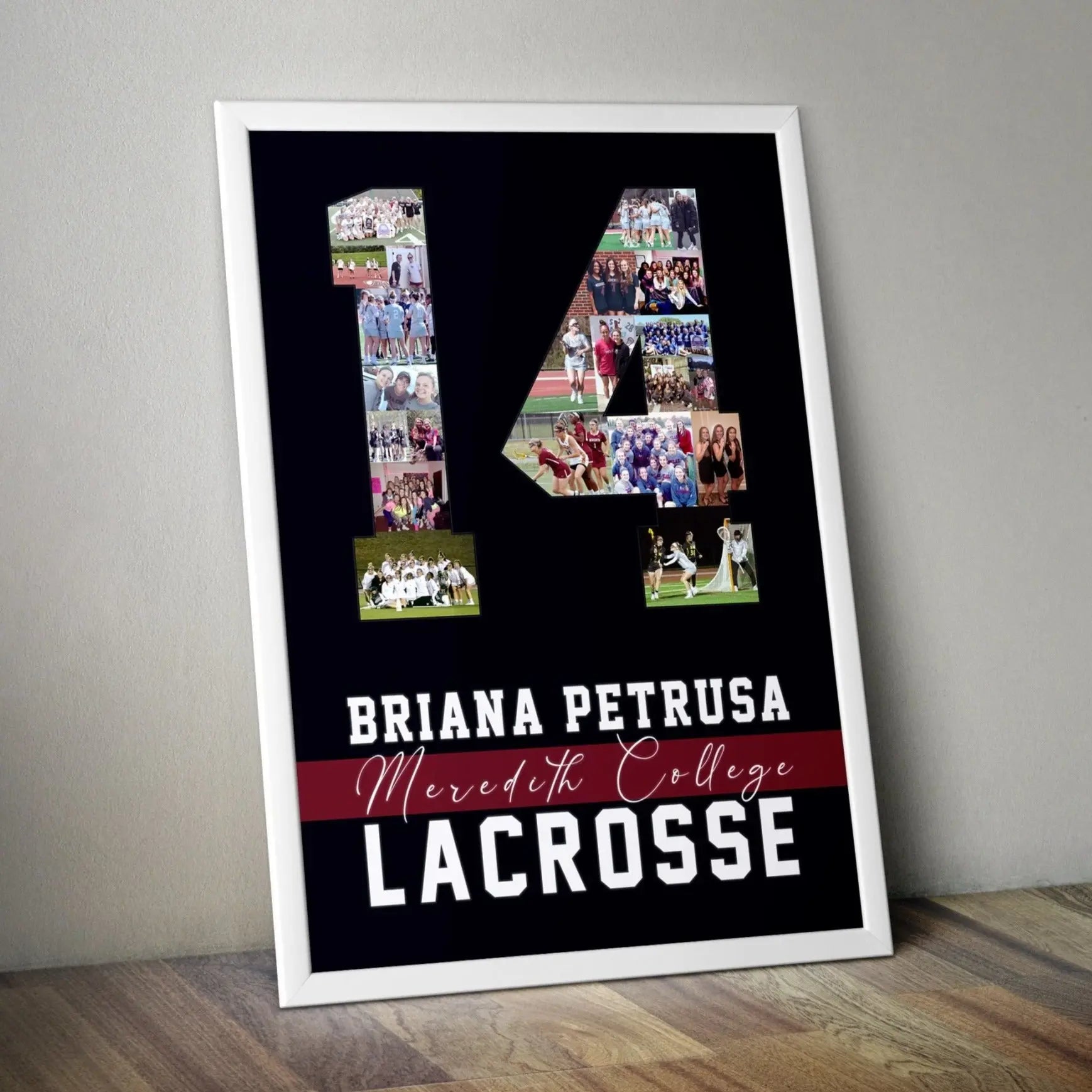 Custom Senior Nights Sports Poster | Sports Number or Letter Photo Collage for Senior Night - collageandwood