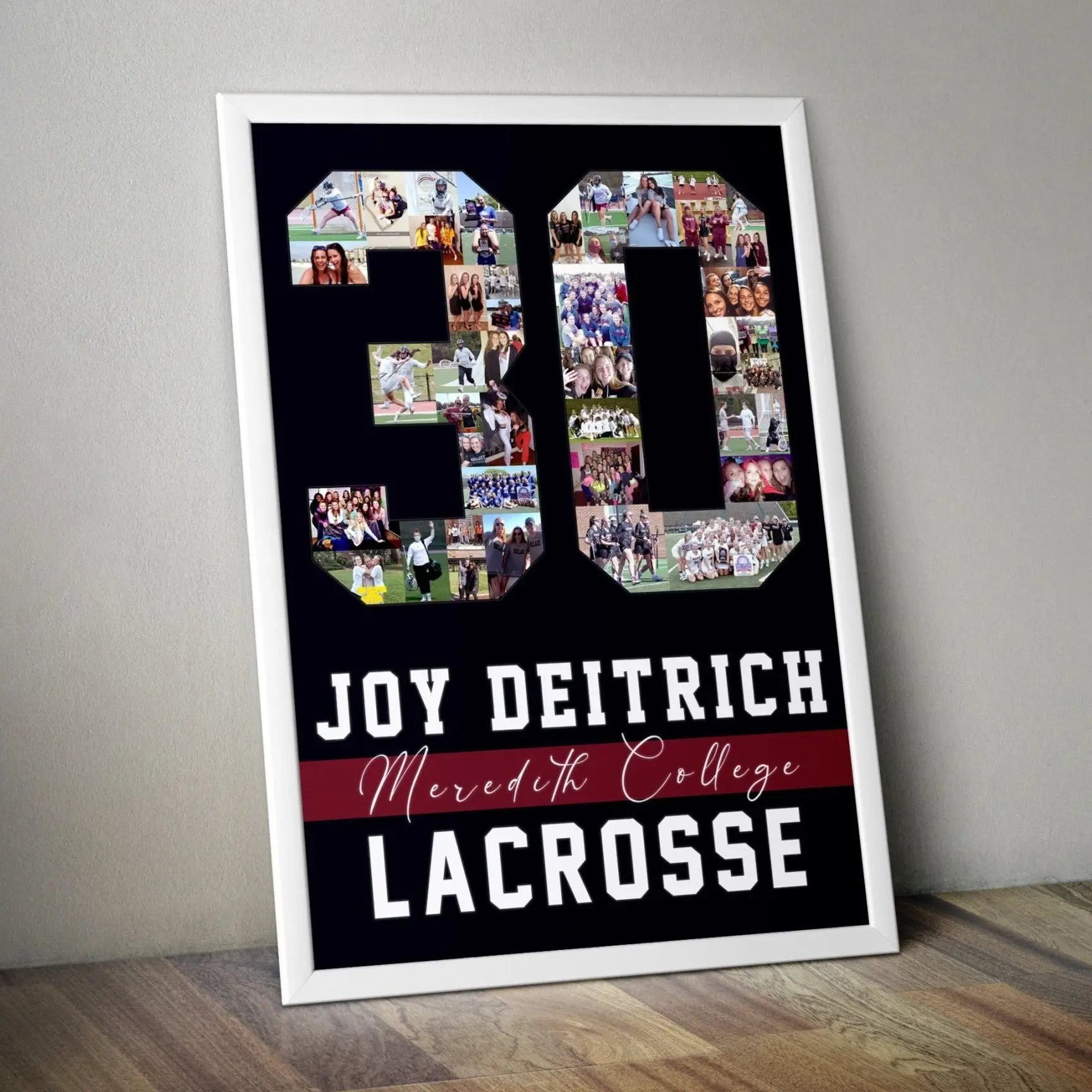 Lacrosse Senior Nights Sports Poster | Sports Number or Letter Photo Collage for Senior Night - collageandwood