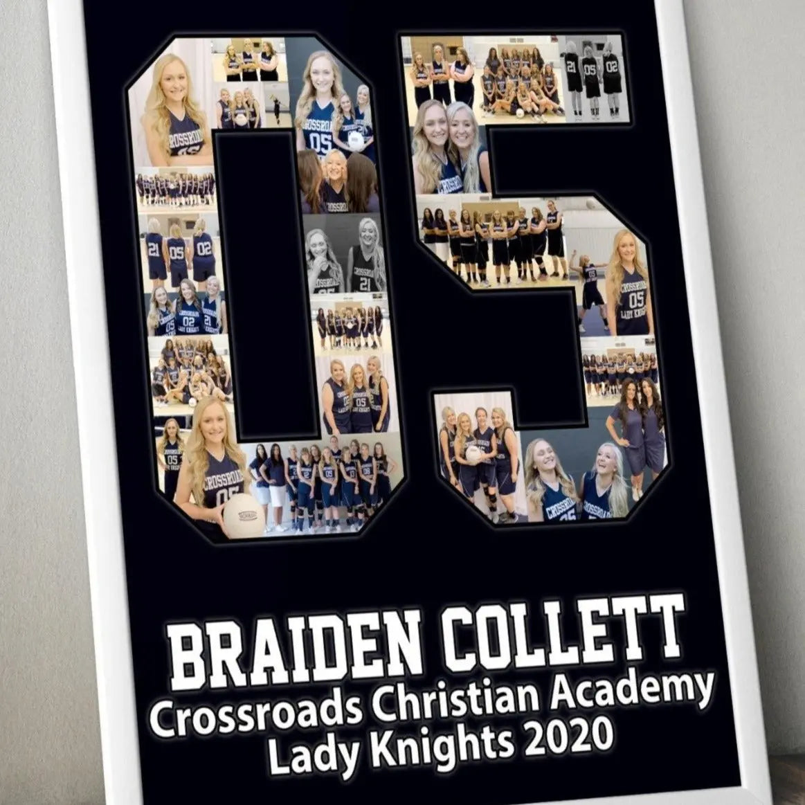 Basketball Senior Nights Sports Poster | Sports Number or Letter Photo Collage for Senior Night - collageandwood