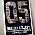 Basketball Senior Nights Sports Poster | Sports Number or Letter Photo Collage for Senior Night - collageandwood