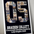 Basketball Senior Nights Sports Poster | Sports Number or Letter Photo Collage for Senior Night - collageandwood